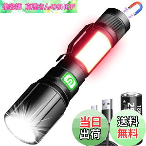 �y���������zREHKITTZ �����d�� �����P�x1600���[���� �C�t���b�V�����C�g3 in 1�i�ԁA���Auv���C�g�j�C�u���b�N���C�g USB�[�d���CLED 2500mAh��e��18650�o�b�e���[�i���p�_��10�`30���ԁj�C�����d