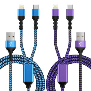 yz2in1 [dP[u iPhone [dP[u &Type-C P[u 2䓯[dR[h ő5.4A }[d Lightning & ^CvC iPhonep+Androidp  USB CgjOP[u GAEF ACtH }`