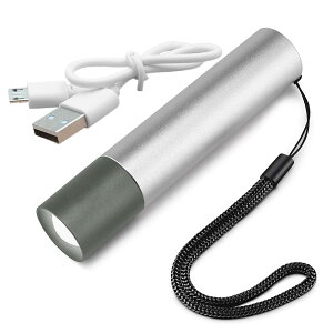 【送料無料】KIMLONTON 懐中電灯 小型 軽量ペンライト ハンディライト 200ルーメン 500MAH大容量電池 USB充電式 多段階の明るさモード 最大照射距離150メートル 長押しSOS救援ランプモード アルミ