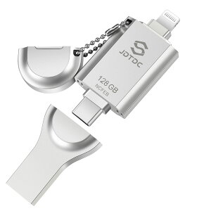 yzApple MFi FiPhone USB128GB iPhoneCgjO 3 in 1 iPhone obNAbvʐ^ۑ ACtH USB-C Lightning USB3.0 ACtH^CvC f[^eʕsX}