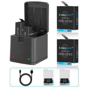 yzCOOLSHOW ŐV^ GoPro HERO 8 7 6 5 obe[ S[v [d GoPro HERO 8 Black,Hero 7 Black,HERO 5ubNHero 2018 Ή [{bNX3|[gUSB[dt Type-CC^[tFCX \ob