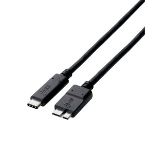 yzGR USBP[u Type C (USB C to Micro B) 0.5m USB3.1Fؕi 3Ao ő10Gbps ubN USB3-CMB05NBK