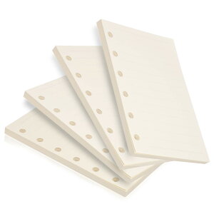 【送料無料】LEOBRO 【4冊セット】 メモ帳リフィル システム手帳リフィル 手帳リフィル ミニ6穴 A7 ポケットサイズ 横罫7mmクリーム 180枚