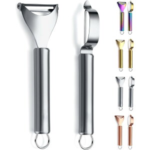 【送料無料】Evanda ピーラー 2本セット 皮むき器 キャベツ 千切り ステンレス サビない 軽く鋭い使い心地 切れ味が続く お手入れ簡単 食洗器対応 キッチン用品
