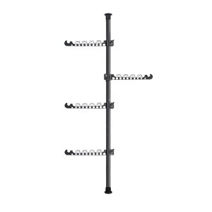 【送料無料】BAOYOUNI 室内物干し つっぱり式 物干しポール ハンガーアーム 洗濯物干し (部屋干し 突っ張り式 突ぱり式 ランドリー 突張り式 突っぱり式 物干しスタンド) (ブラック-ハンガ