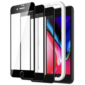 yzJEDirect iPhonese3/iphonese2/iPhone 8/7 (4.7C`p) SʕیtB KXtB  KChgt P[XɊȂ HDNA 3Zbg (ubN)