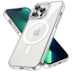 【送料無料】JEDirect iPhone 13 Pro マグネット ケース(6.1インチ用) MagSafe ワイヤレス充電対応 衝撃吸収 バンパーカバー 傷つけ防止 透明バック (クリア)