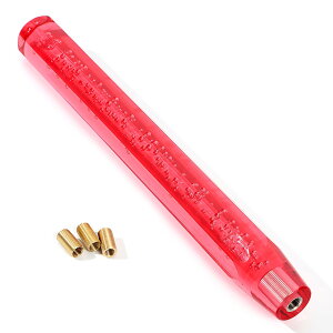 【送料無料】ライフパレット 汎用 ロング クリスタルシフトノブ バブル 八角 400mm 気泡入り アダプター3種付き (レッド)