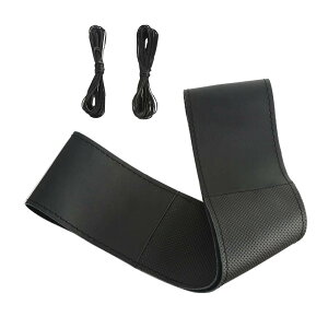 【送料無料】ZATOOTO ハンドルカバー 編み込み式 本革 ステアリングカバー 通気性よし 手縫い 滑りにくい 持ちやすい 手触りよし ブラック YWLY0092-BK