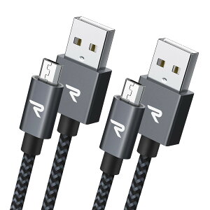 yzRampow Micro-b USB P[uy1M/2{g/z 2.4A}[dP[u f[^]Ή Kindle/Sharp Aquos Pad/Zeta, Sony Xperia J1/A/Z3, Fujitsu Arrows A/F/NX/Z/PS4 Rg[[ȂMicro[q@Ή 
