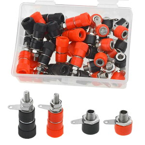 【送料無料】WMYCONGCONG 40個 バインディングポスト端子 4mmバナナプラグソケットコネクタ + 4mmバナナメスソケットジャックマウントコネクタ、バナナプラグアンプ端子バインディングポスト用