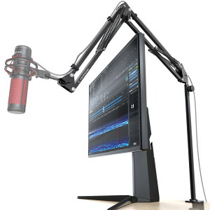 【送料無料】CACENCAN M02 マイクスタンド マイクアームスタンド 卓上デスクアーム式 長く高くなる改良型 角度高さ調節 伸縮 折り畳み式 コンデンサーマイク用 生放送実況 配信 収録用 配線フ