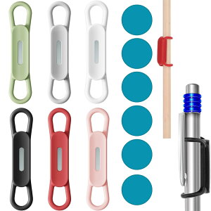 【送料無料】KALOLINNA ペンホルダー 磁気 シリコン 6色 ペン立て ペンホルダー 壁 固定 貼り付け ホワイトボード デスク 冷蔵庫用 整理 整頓 多機能 オフィス用品 マグネット吸着シート付き (6