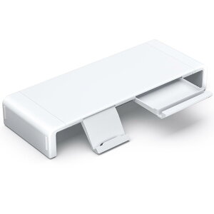 【送料無料】Klearlook モニター台 机上台 耐荷重50kg 折りたたみ式 三段階の幅調整可能 ノートパソコンスタンド モニタースタンド デスクスタンド キーボード収納 引き出し スマホ・タブレッ