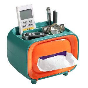 【送料無料】Charmoon ティッシュケース ソフトパックサイズ 小物入れ スマホ リモコン ラック 北欧 シンプル おしゃれ 卓上 収納 (オレンジ)