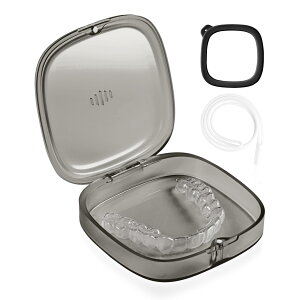 【送料無料】Annhua マウスピース ケース リテーナーケース 矯正ケース アライナーケース マグネット開閉 矯正器具ケース 部分入れ歯ケース 入れ歯ケース 携帯用 シリコンストラップ付き 耐