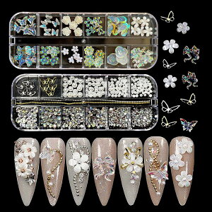 【送料無料】LIANHATA ネイルアートパーツ 多種類 3D 立体 ネイルパーツ デコパーツ ネイルデコレーション ラインストーン パールストーン リボン 蝶々 花 パール ネイル レジン かわいい DIY 手