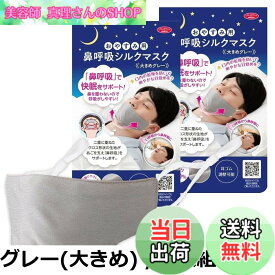 【送料無料】アイメディア(Aimedia) おやすみ用 鼻呼吸シルクマスク 大きめ グレー 1009456 24x8cm