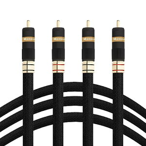 【送料無料】Monosaudio RCAオーディオケーブル HiFiRCAオス-RCAオス ステレオ変換ケーブル OFCオーディオ信号ケーブル コード 24k金メッキ 純銅コネクタ ナイロン編組 HiFi音質 アンプ、CDプレーヤー