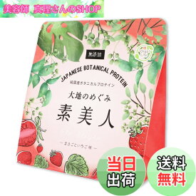 【送料無料】オーガライフ 純国産 プロテイン 大地のめぐみ素美人 91種国産野菜配合 女性 ダイエット 無添加 サイズ：まるごといちご味 1袋