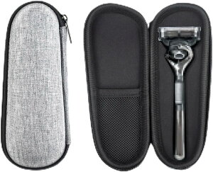 【送料無料】ZLiT ジレット Fusion5 カミソリケース、EVA 防水 耐衝撃 カミソリ ストレージバッグ 旅行 キャリー シェーバーケース ジレット Fusion5 Razor用 色:グレー