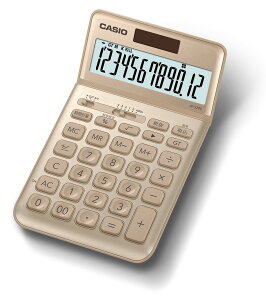【送料無料】カシオ CASIO 電卓 12桁 色:ゴールド、サイズ:183.5×109×10.8(mm)