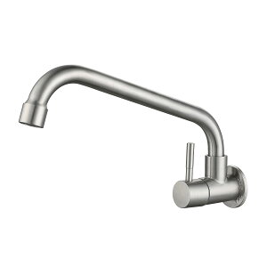 【送料無料】Cooltens ステンレス製 単水栓 シングルレバー 壁付け水栓 蛇口 横水栓 キッチン 厨房 手洗い 浴室 水栓 腐食なし