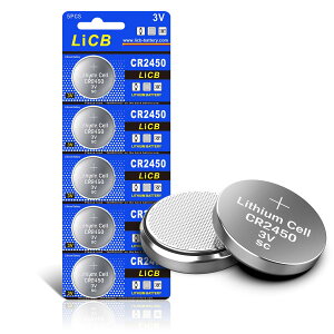 �y���������zLiCB 5�� CR2450 �R�C���` ���`�E���d�r 3V 2450 ����[���V���[�Y �{�^���d�r