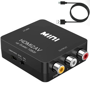 �y���������zHDMI to AV�ϊ��R���o�[�^�[ HDMI to RCA�ϊ� Deear 1080P�Ή� �A�i���O�ϊ� �����o�͉� �e���r/PS3/PS4/PS5PC/BD�v���[���[/switch�p�ϊ��R���o�[�^�[ �[�d�P�[�u���t�� �u���b�N