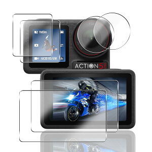 �y���������z�y2+2+2���Z�b�g�z �Ή� DJI Osmo Action 5 Pro �K���X�t�B���� �J���� DJI Action 5 PRO �ی�t�B���� (4��) + �����Y�ی�t�B���� (2��)�y���{���f�ވ��Ɏq���z �p Osmo Action 5 Pro �t�B���� ��