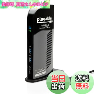 �y���������zPlugable USB3.0 / USB-C �p�h�b�L���O�X�e�[�V���� �c�u�� Windows ����� Mac �p - �f���A�����j�^�[ HDMI DVI VGA �|�[�g �M�K�r�b�g �C�[�T�l�b�g USB3.0 �|�[�gx2 USB 2.0 �|�[�gx4 �������o��