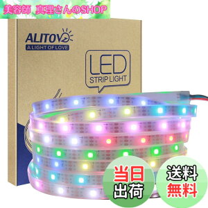 �y���������zALITOVE LED�e�[�v���C�g �C���~�l�[�V���� LED���C�g WS2812B �A�h���X�\ 5050 RGB SMD 5 m 150�s�N�Z�����F�@�h��IP67�z���C�gPCB DC5V
