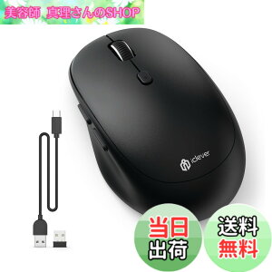 �y���������ziClever ���C�����X�}�E�X �f���A�����[�h �����}�E�X Bluetooth type-C�[�d�� �}�E�X 2.4GHz �É� 7���{�^�� 800/1200/1600/2400 DPI 3��f�o�C�X�����ڑ��\Windows XP/Vista/7/8/10�AMac�AiPad OS�AiOS