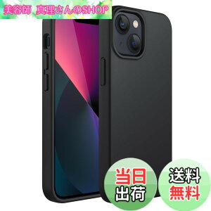 �y���������zJETech iPhone13 mini �V���R���P�[�X(5.4�C���`��p) �V���L�[�\�t�g�^�b�`�t���{�f�B�ی�P�[�X �}�C�N���t�@�C�o�[���C�j���O�t���ϏՌ��J�o�[ (�u���b�N)