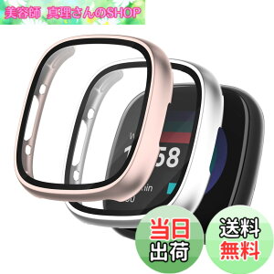 �y���������zSeltureone �y2�Z�b�g�z Fitbit versa4 / Fitbit sense2�p �ی�P�[�X �[�d�Ή� PC�t���[��+�����K���X�t�B���� ��̉� �������� �E���ȒP �ϏՌ� ���h�~ �c������ �ϐF�h�~ �����ߗ��i��