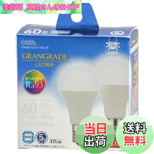 �y���������z�I�[���d�@ LED�d�����` E17 60�`����/60W���� �����F Ra93�����F �����Ή� �f�M�ގ{�H���Ή� �~�j�N���v�g���` 5�N 2�� LDA6D-G-E17 RA 2P 06-5568 OHM