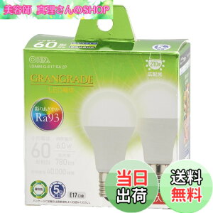 �y���������z�I�[���d�@ LED�d�����` E17 60�`����/60W���� �����F Ra93�����F �����Ή� �f�M�ގ{�H���Ή� �~�j�N���v�g���` 5�N 2�� LDA6N-G-E17 RA 2P 06-5567 OHM