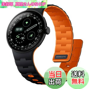 �y���������z[Bandletic] 2026 �V�^ Google Pixel Watch �o���h - Pixel Watch 1�E2�E3�E4 (41mm�E45mm) �Ή� N54���΃o���h �}�O�l�b�g���V���R�� �j�����p �X�|�[�c�p �y�� �F�F�u���b�N/�I�����W�A�T�C�Y�Fpixe