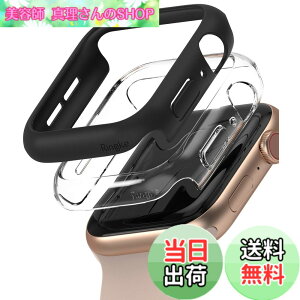 �y���������zJP - Ringke Apple Watch Series 6 / 5 / 4 / SE 40, 44mm Slim �F�FClear & Matte Black (2P)�A�T�C�Y�F[6 / 5 / 4 / SE 44mm]