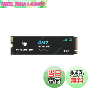 �y���������zAcer Predator M.2 SSD GM7 NVMe2.0 2280 PCIe Gen4x4 ������(�ő�ǂݎ��F7400MB/s�A�ő发�����݁F6500MB/s) ����SSD ���ϋv 3D NAND TLC PS5/PS5 Pro����m�F�ς� ���[�J�[5�N �T�C�Y�F1TB
