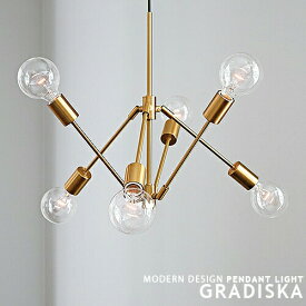 Gradiska グラディスカ ペンダントライト 6灯 リビング ダイニング 寝室 子供部屋 ゴールド ブラック モダン ミッドセンチュリー 北欧 ブルックリン インダストリアル レトロ カフェ 店舗 明るい おしゃれ 照明 天井照明 LT-3523-5 INTERFORM インターフォルム (CP4(PX10