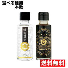 送料無料【選べる種類と本数 1本 or 2本】透明醤油 平成醤油 平成記念 令和記念 醤油 甘口醤油 かけ醤油 つけ醤油 フンドーダイ 甘味料無添加 1本 100g