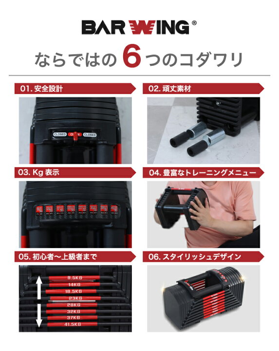 楽天市場】□4/10迄 SALE価格□ 45段階調節 可変式ダンベル 40kg 単品 