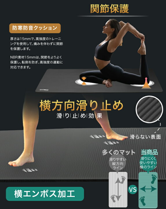 楽天市場】【努力価格】 ヨガマット トレーニングマット 幅90cm長さ 
