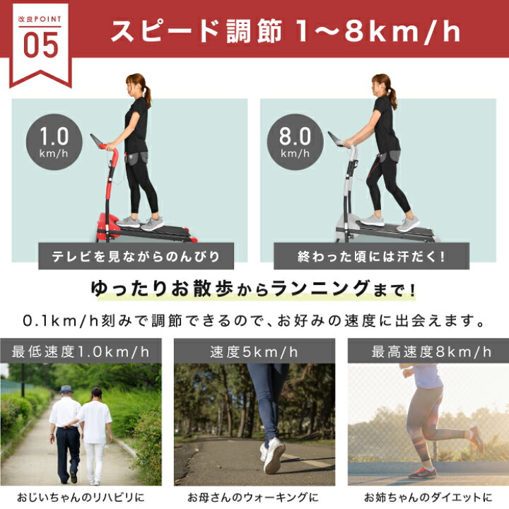 楽天市場】□4/17迄 お買い物マラソン□ ルームランナー 電動 MAX8km 