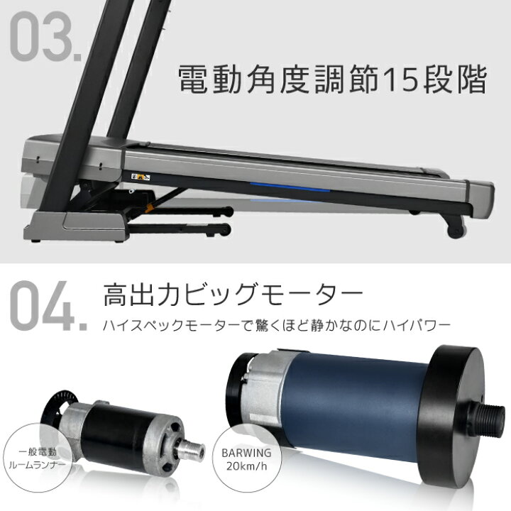楽天市場】【努力価格】 ルームランナー MAX20km/h 準業務用 