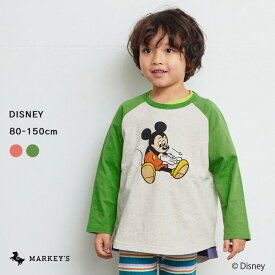 【別注】ミッキーマウス／ラグランロンT マーキーズ ディズニー 子供服 キッズ ベビー 男の子 女の子 トップス 長袖 2024SS 【メール便対象】