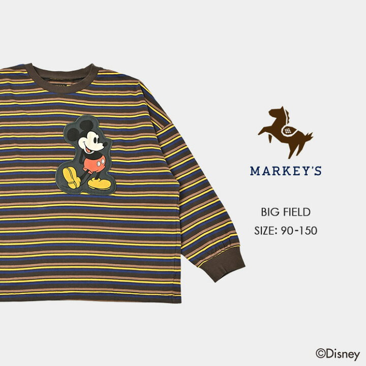 楽天市場 ミッキーマウス マルチボーダーロンt Big Field ビッグフィールド Markey S マーキーズ Disney ディズニー 90cm 100cm 110cm 1cm 130cm 140cm 150cm 子供服 男の子 女の子 お揃い 別注 トップス 長袖 キッズ ｍａｒｋｅｙ ｓ