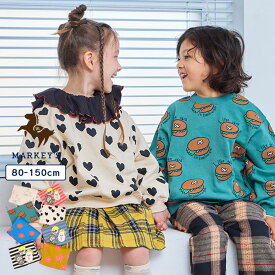【SALE／10%OFF】総柄トレーナー スウェット マーキーズ 子供服 キッズ ベビー 男の子 女の子 トップス ロンT 長袖Tシャツ 総柄 2025AW