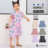【アウトレット価格】総柄フリルショルダーワンピースマーキーズ 子供服 キッズ ベビー 女の子 トップス …